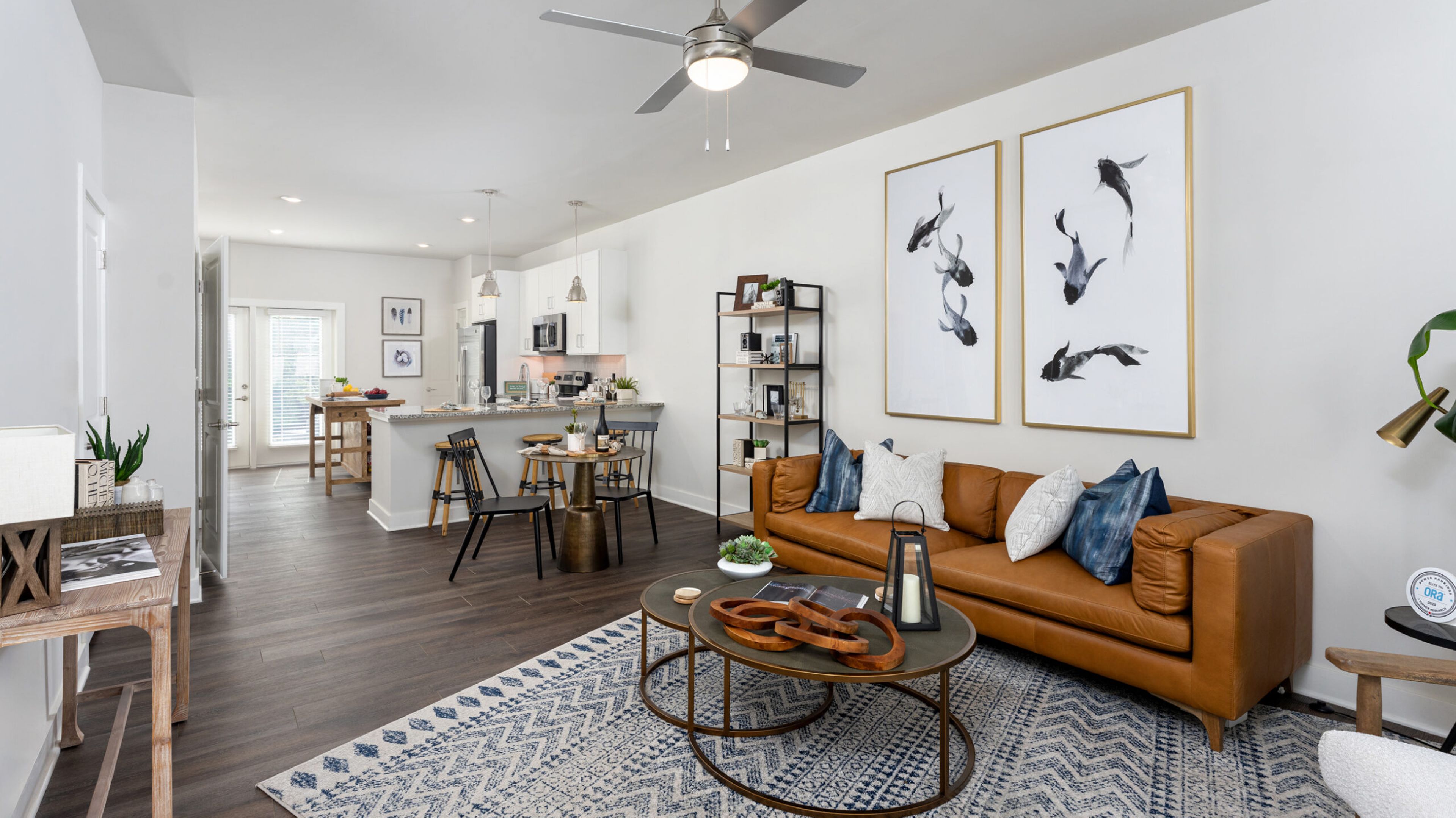 Hawthorne at the Pointe resident clubhouse amenity with seating area and beautiful finishes